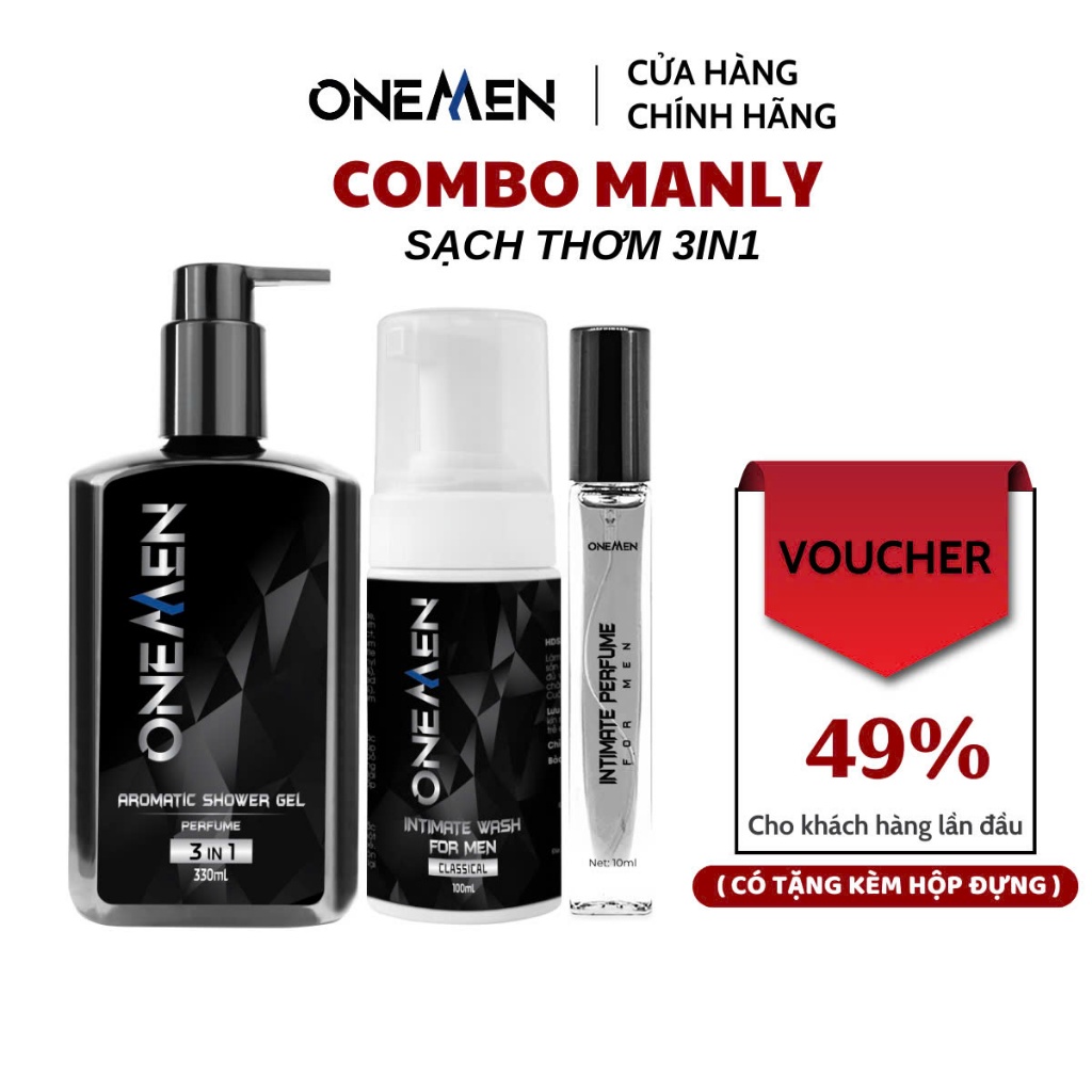 Combo Đặc Biệt Dành Cho Nam Giới Onemen: Bọt Vệ Sinh Nam + Sữa Tắm OneMen + Nước Hoa Cho Nam Perfume