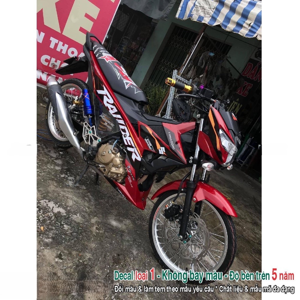 Tem Rời Xe Raider đỏ đen -TG Stickers