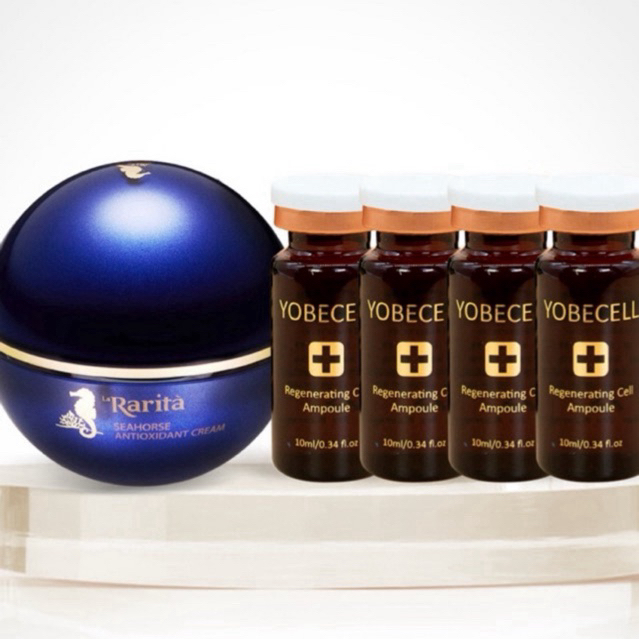 Combo Kem Cá Ngựa La Rarita & Tinh chất Tế Bào Gốc Căng Bóng Da YOBE - Yobe 365