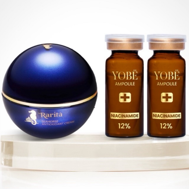 Combo Kem Cá Ngựa La Rarita & 2 Tinh chất Niacinamide 12% YOBE - Yobe 365
