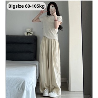 Quần gió ống rộng bigsize 105kg, Quần ống suông dài chất gió nhăn cạp chun trẻ trung QG58