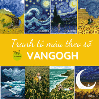 TỔNG HỢP Tranh tô màu theo số, Tranh số hóa VAN GOGH, có khung 40x50 cm