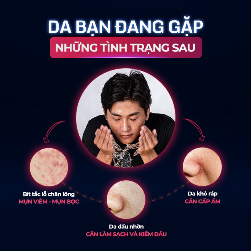 Sữa Rửa Mặt Kiềm Dầu Tẩy Tế Bào Chết Cho Nam Giới Themenco - Themenco Cool Facial Gel