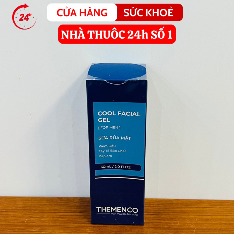 Sữa Rửa Mặt Kiềm Dầu Tẩy Tế Bào Chết Cho Nam Giới Themenco - Themenco Cool Facial Gel