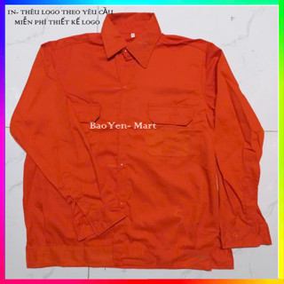 ÁO BẢO HỘ LAO ĐỘNG  MAY ĐỒNG PHỤC BẢO HỘ LAO ĐỘNG VẢI KAKI LOẠI 1 MÀU CAM 