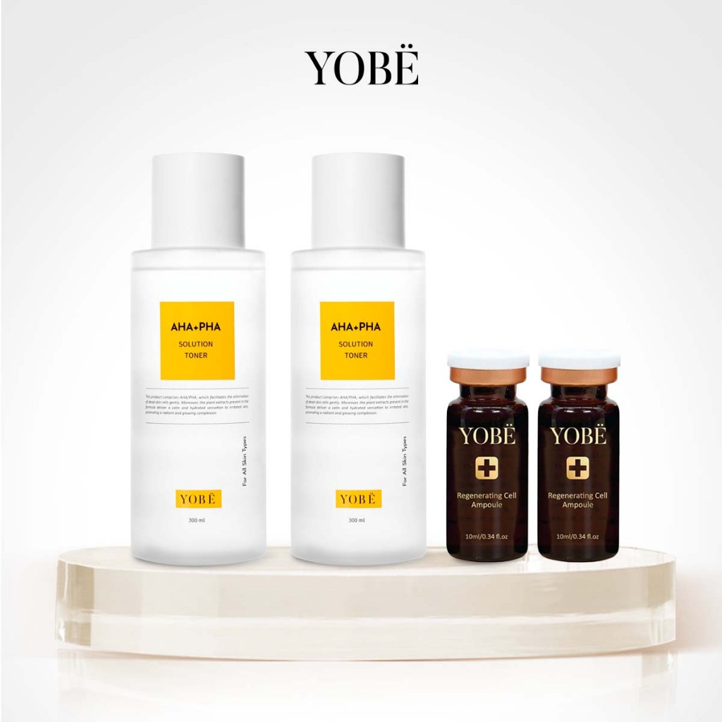 Combo 02 Tinh Chất Tế Bào Gốc Yobe 10mL + 02 Toner AHA/PHA Yobe 300mL