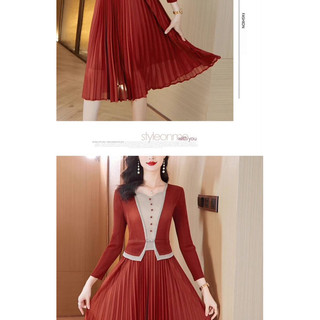 Đầm Trung niên xếp li co giãn