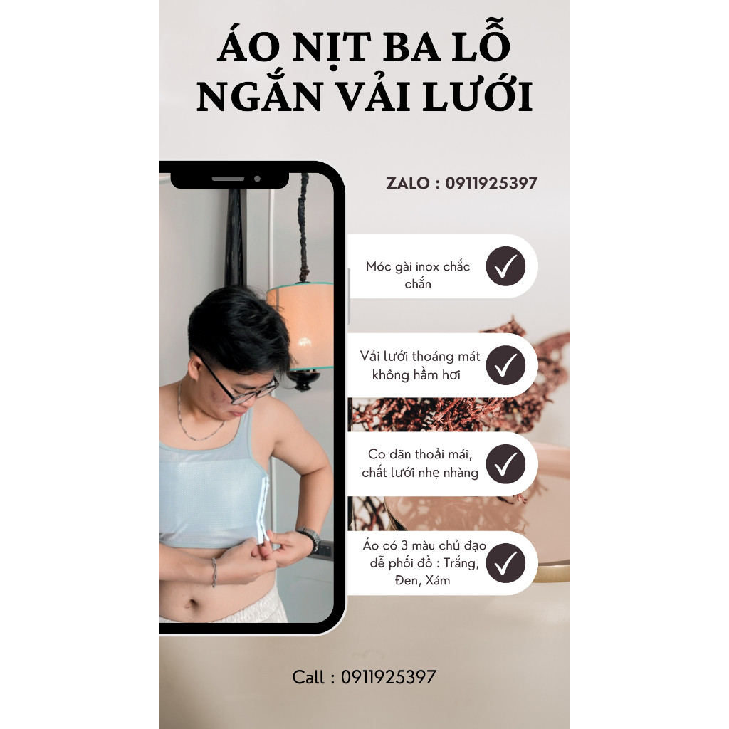 Áo Nịt Ngực TomBoy ( chất liệu lưới thoáng mát)