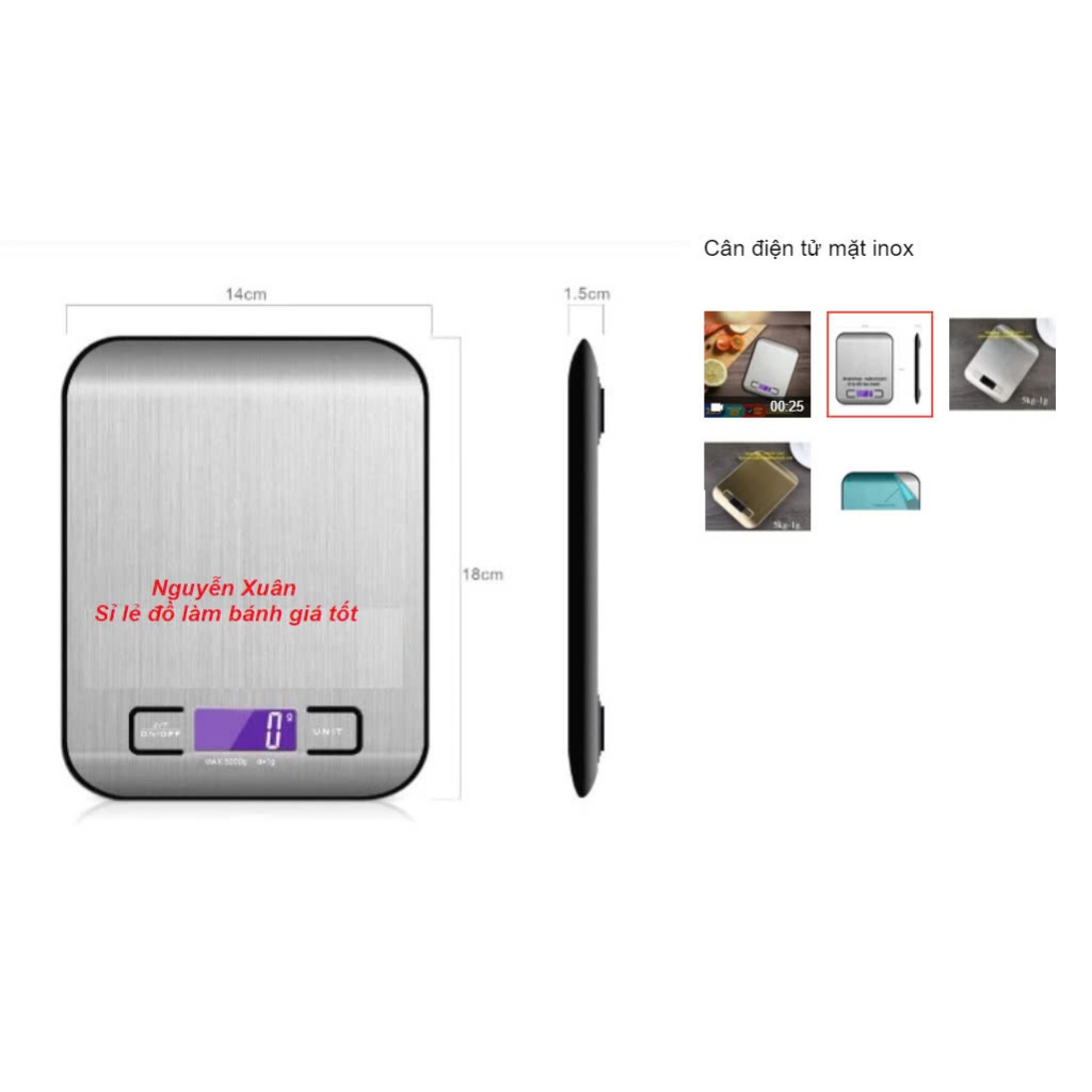 Cân điện tử mặt inox