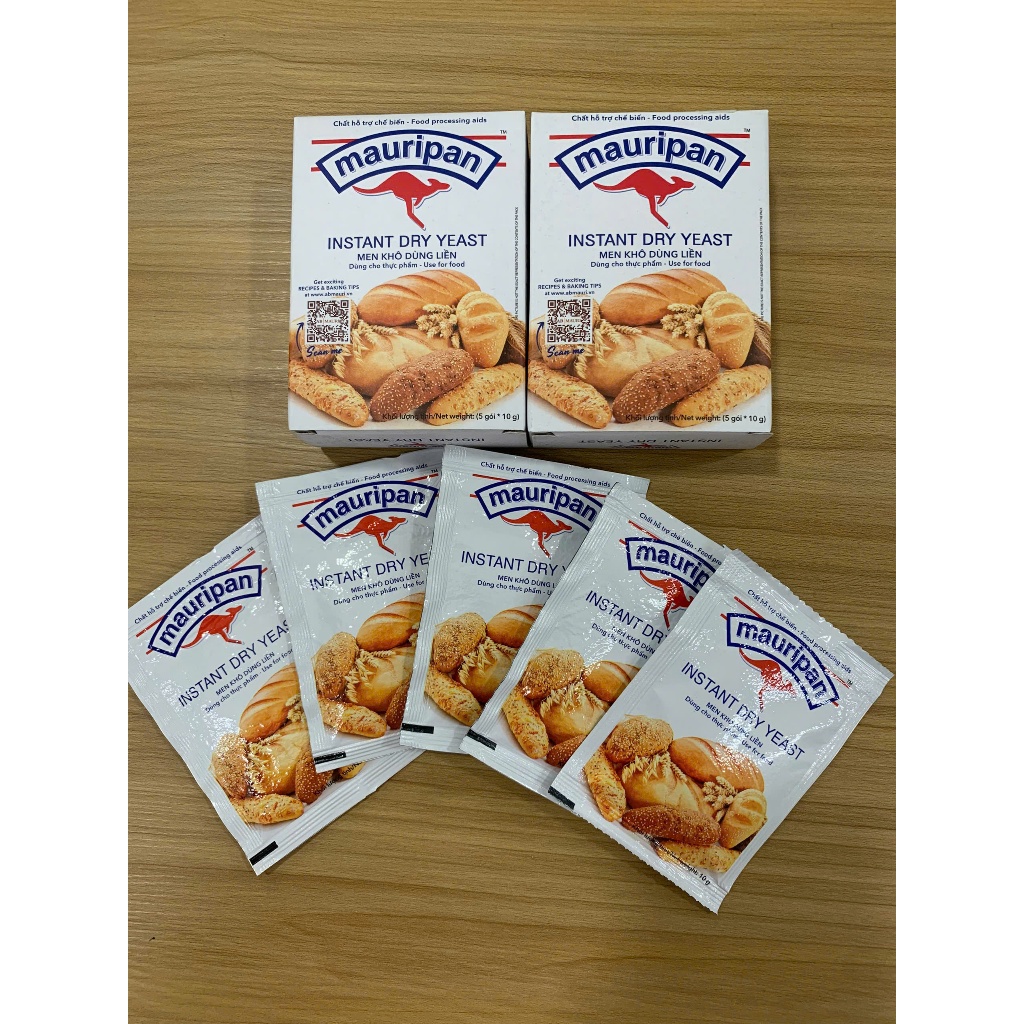 Men Khô Mauri 10g, Hộp 5 gói - Nguyên Liệu Làm Bánh