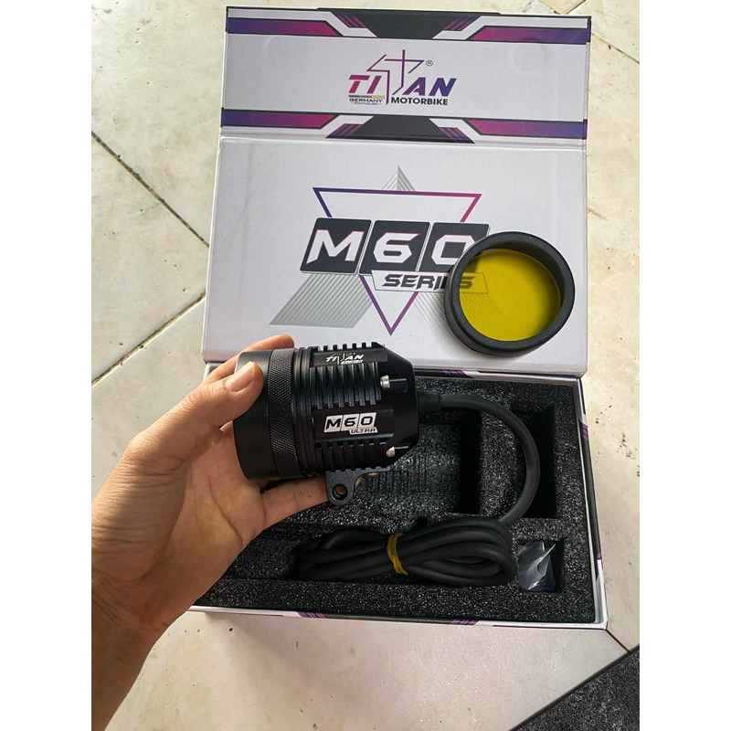 Trợ sáng M60 ULTRA gắn nhiều dòng xe, tặng kèm lens vàng phá sương.