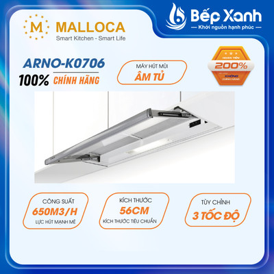 [FREESHIP HCM] Máy hút mùi âm tủ ARNO-K0706 - Ngang 56CM - Nhập khẩu Ba Lan