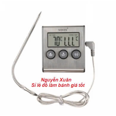 Nhiệt kế lỏng có dây điện tử, có chức năng hẹn giờ (đo nhiệt từ -50 độ đến 300 độ
