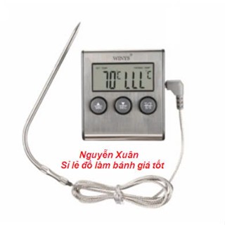 Nhiệt kế lỏng có dây điện tử, có chức năng hẹn giờ (đo nhiệt từ -50 độ đến 300 độ