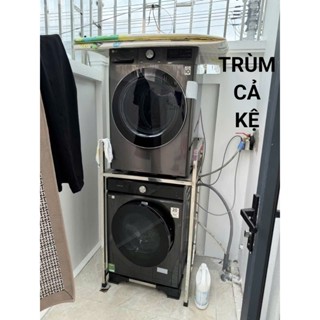 (70x77x190cm) Bạt Phủ Máy Giặt Lồng Đôi 2 Tầng Vải Dù Tổ Ong, mặt trước nhựa PVC trong suốt như hình