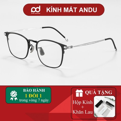 Gọng kính cận thời trang nam nữ ANDU dáng vuông chống tia UV chất liệu TITAN cao cấp 911