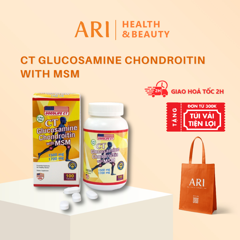 Viên Uống CT Glucosamine Chondroitin with MSM - ARI Health & Beauty