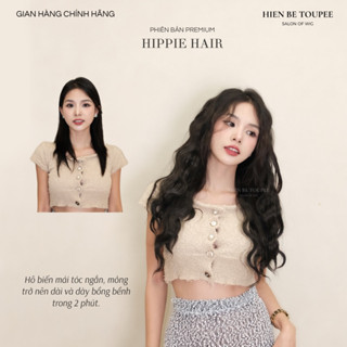 Tóc Kẹp 6 Phím HIEN BE TOUPEE Dáng Hippie 40cm  phiên bản Premium Ưng Dụng Kẹp Trợ Lực Đệm Silicon