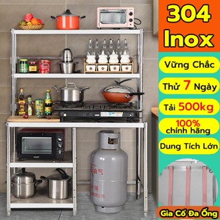 Kệ Để Bếp Gas Đa Năng 5 Tầng Kệ Để Đồ Inox Bàn Thao Tác Nhà Bếp 60CM Mở Rộng Mặt Bàn