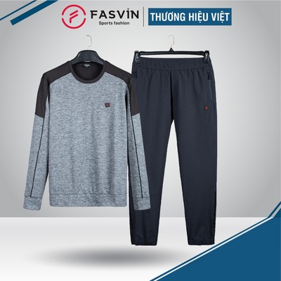 Bộ quần áo nam FASVIN AD22530+DC22526.HN vải thể thao cao cấp quần ống bo hàng nhà máy chính hãng