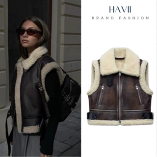 [có sẵn] Áo khoác gile Zaraa lót lông chuẩn cao cấp full tag cao cấp kèm đai da sang chảnh hot 2024