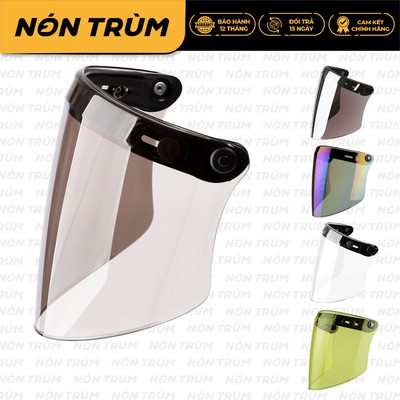 Kính thẳng gắn nón bảo hiểm 3/4 Royal có 3 nút bấm
