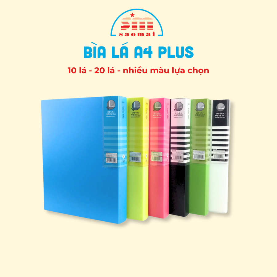 Bìa Lá Plus Gồm Nhiều Lá Đựng Hồ Sơ Giấy Tờ Tiện Lợi Văn Phòng Phẩm Sao Mai