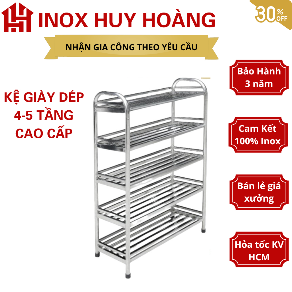 [4-5 tầng] Kệ giày dép inox 4 - 5 tầng, kệ để đồ nhiều tầng ,kệ đa năng inox, giá để đồ, kệ đa năng 