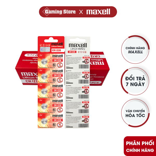 Pin Maxell CR1220 Lithium 3v - Hàng Chính Hãng