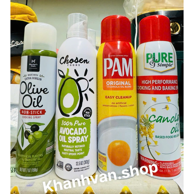 [ Date 2027 ] Dầu ăn kiêng dạng xịt từ quả bơ Chosen Avocado oil , olive , Pam , dầu hoa  cải