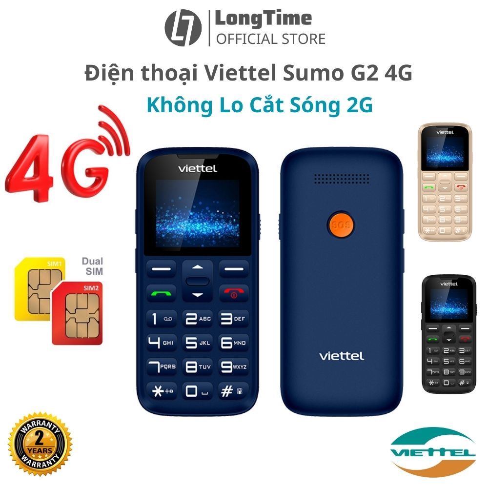 Điện thoại mini 4G LTE bàn phím Viettel cho người già pin trâu cục gạch 2 sim 2 sóng bàn phím to giá
