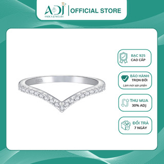 Nhẫn Trang sức bạc 925 ADJ đính đá CZ sang trọng cao cấp Vương Miệng Tinh Khôi SN8794AD