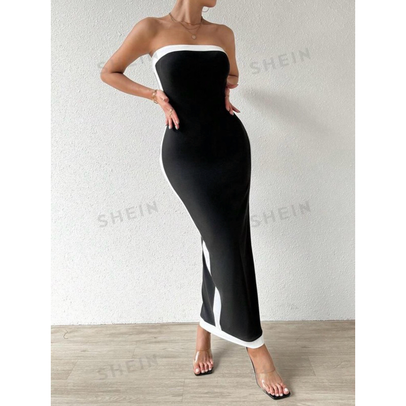 ORDER 9-12 DAYS - Đầm quây viền trắng đơn giản