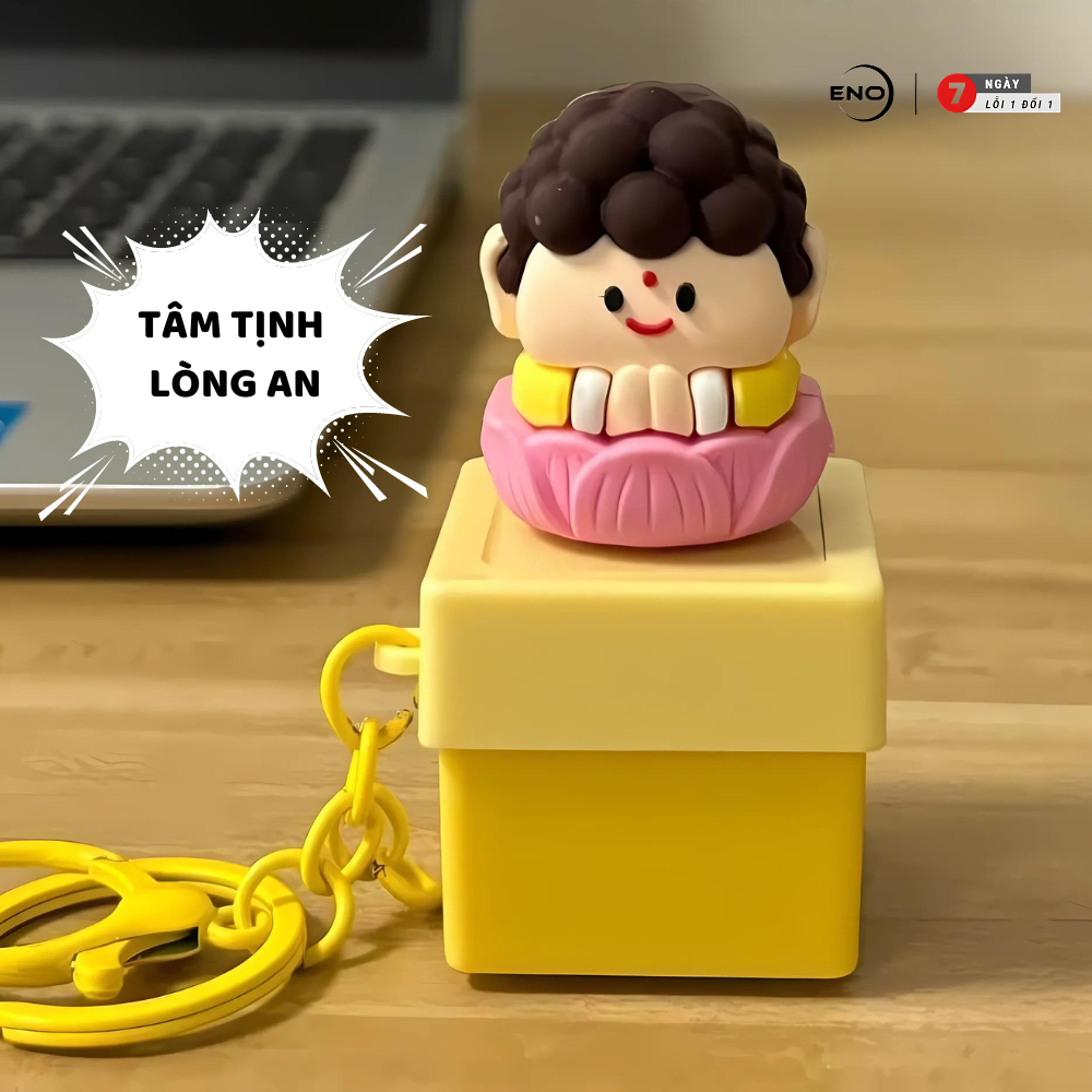 Móc khóa tịnh tâm có tiếng Móc khóa tích đức Móc khoá tu tâm Móc khóa phát sáng Cute ENO - MK03