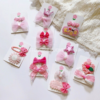 Sét 2 kẹp tóc dễ thương màu hồng ngọt ngào