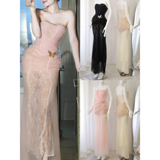 [MMUSE STORE VIDEO] Đầm dạ tiệc cúp ngực corset phối ren lưới đính tag buff sang trọng quyến rũ