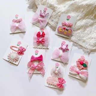 Sét 2 kẹp tóc dễ thương màu hồng ngọt ngào