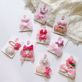 Sét 2 kẹp tóc dễ thương màu hồng ngọt ngào