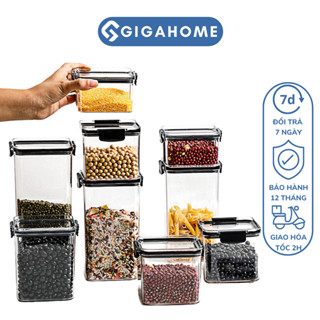 Hộp Nhựa Đựng Thực Phẩm Khô, Ngũ Cốc Trong Suốt Nắp Kín Trong Suốt GIGAHOME 327