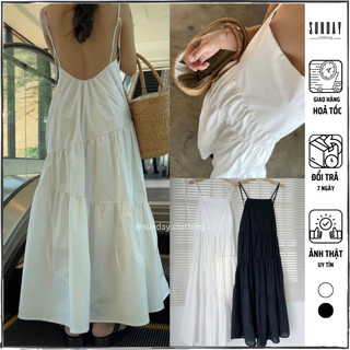 Váy Đầm Maxi Hở Lưng Đi Biển, Đầm 2 Dây Hở Lưng Cột Dây Dáng Dài Dala Dress - Sunday Clothing DAM036