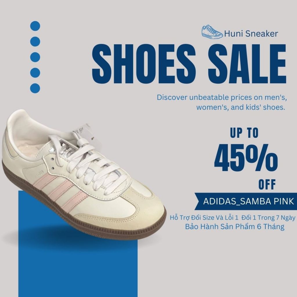 Giày Adidas_Samba Cloud Pink Nam Nữ,Giày Adidas_Samba Hồng Thời Trang Phong Cách