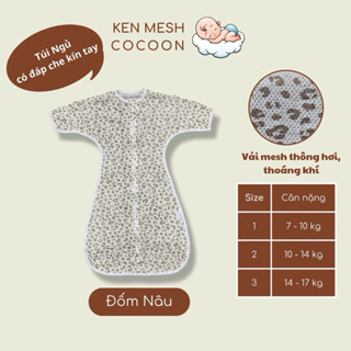 Túi ngủ thông hơi và khóa hai chiều cho bé - Sản phẩm độc quyền từ mẹ KEN Me.Co, thoáng mát cho bé