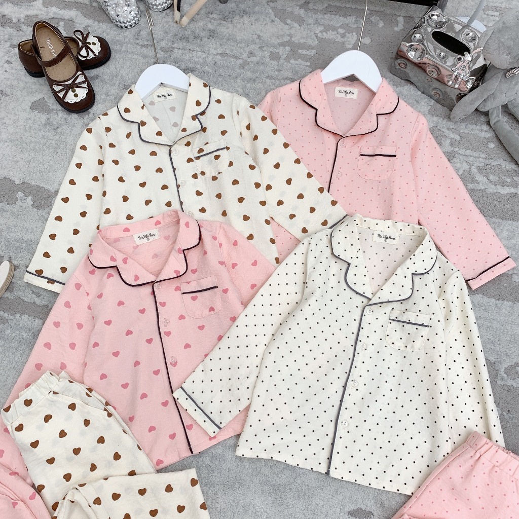 Bộ Quần Áo Ngủ Pijama Tay Dài Cho Bé Từ 1-10 Tuổi Đồ Thu Đông Cho Bé Gái