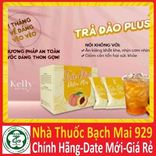  Trà Đào Detox Plus - giảm cân chính hãng Kelly Detox Diet Vip  new gold pro bonus matcha slim be cam lê ổi lựu bứa dứa  