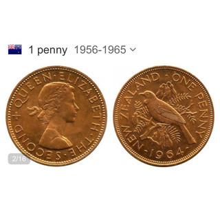 Đồng xu 1 penny của New Zealand 1956 - 1965