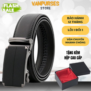 [FREE SHIP] Thắt Lưng Nam Da Bò Thật Khóa Tự Động Đẳng Cấp | Dây Nịt Mặt Nhám | TLNHAM