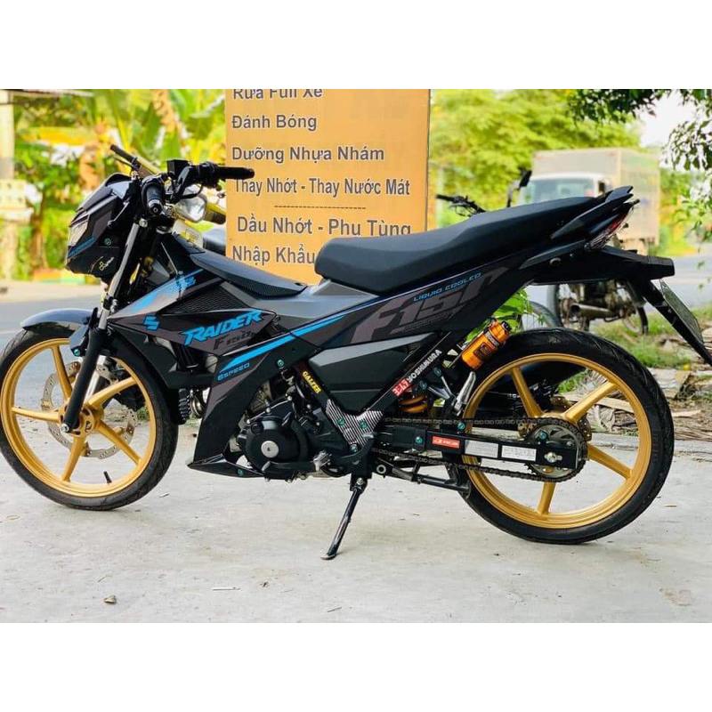 nhãn dán decal tem xe raider f150 mẫu chế f150 xanh đen xám