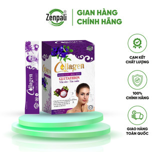 Quà tặng không bán] Collagen măng cụt đậu biếc Zenpali - 30gói, Trắng Da, Tăng nội tiết tố, mờ tàn nhan, giảm nám