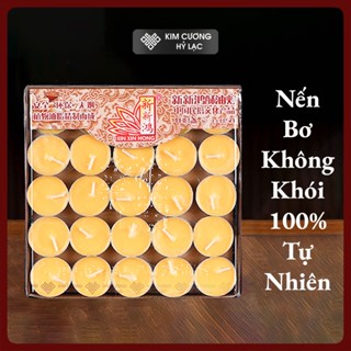 Nến Bơ Thờ Cúng, Nến Bơ Thực Vật Không Khói Tự Nhiên [Kim Cương Hỷ Lạc] 1 - 2 - 4 Giờ Chất Lượng Cao