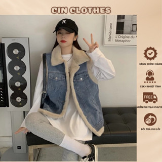 [HÀNG QC] Áo gile bò lót lông , áo gile lót lông đại hàn CINclothes